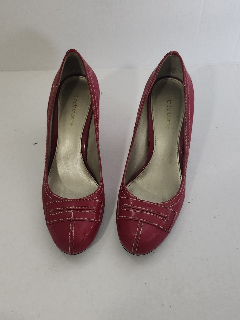 Liz Claiborne Red Leather Round-Toe Pumps